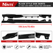 NINTE BLADE Style Side Skirts For 2022-2025 BMW 2 Series G42 230i M240i Extension Lip Splitters - NINTE