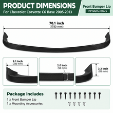 Load image into Gallery viewer, NINTE ZR1-Style Front Bumper Lip Splitter for 2005-2013 Chevrolet Corvette C6 Base – Track-Inspired Aero - NINTE