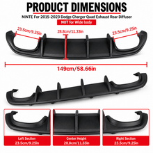 NINTE For 2015-2023 Dodge Charger Quad Exhaust Rear Diffuser NOT for Wide body - NINTE