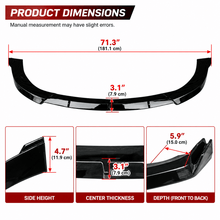 NINTE Front Lip Spoiler For 2014-2021 Jeep Grand Cherokee SRT/2018-2021 Trackhawk Front Bumper Lip Spoiler Splitter Guard Bodykit Glossy Black ABS 3Pcs - NINTE