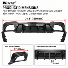 NINTE Rear Diffuser for 2019–2022 BMW 3 Series G20 M Sport 330i M340i