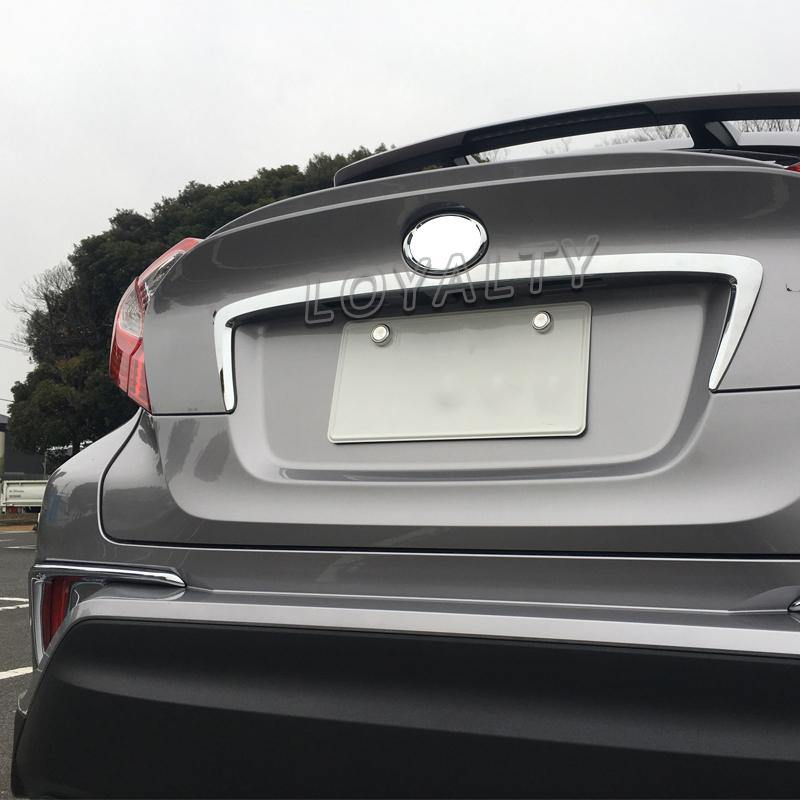 Toyota C-HR 2016-2018 ABS Chrome Rear Tailgate Trunk License Trim Cover - NINTE