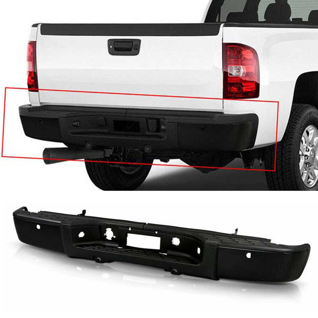 NINTE Rear Bumper for 2007-2013 Chevy silverado GMC Sierrsa 1500 Pickup