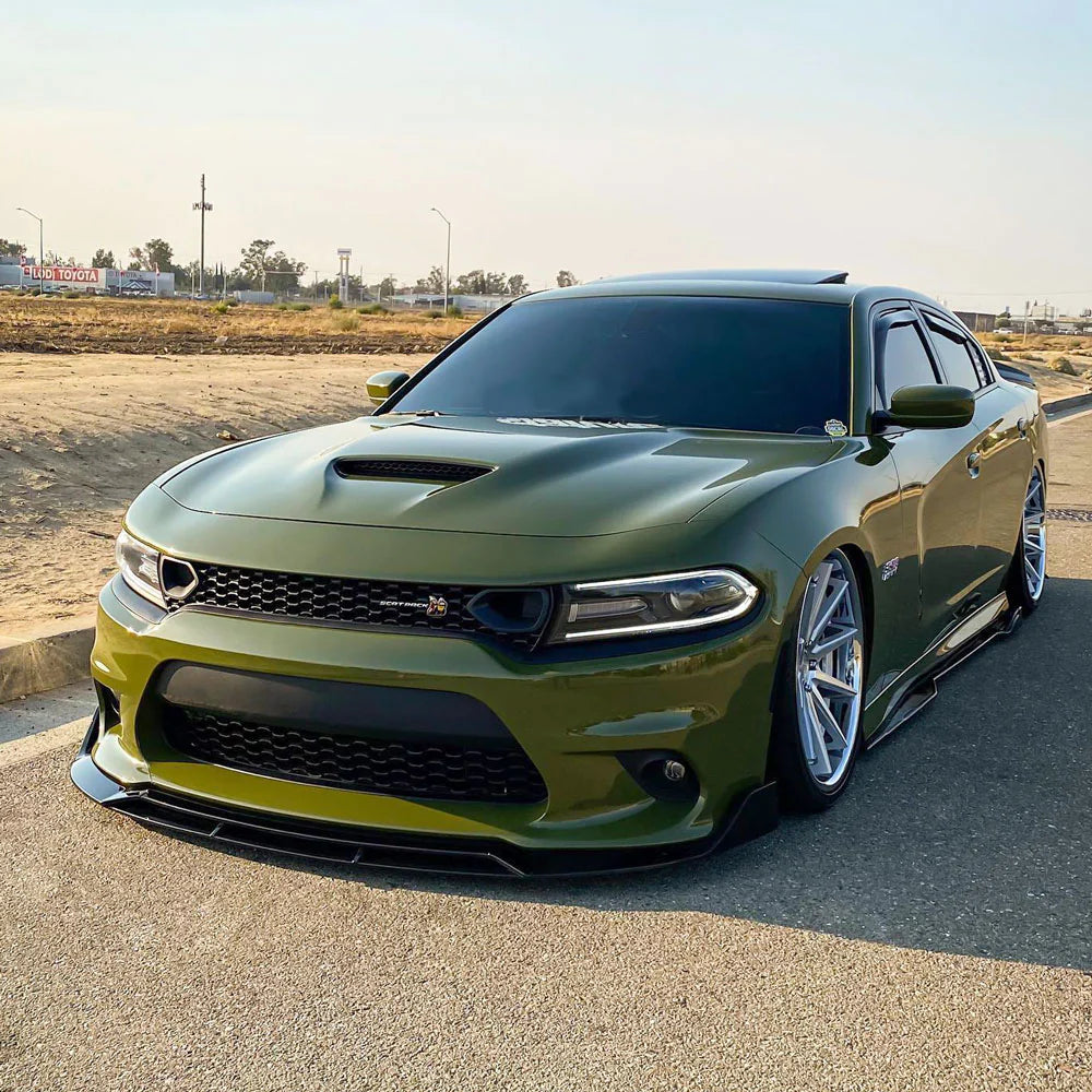 NINTE For 2015-2023 Dodge Charger SRT Scat Pack Front Lip ABS 4 PCs Front Bumper Splitter