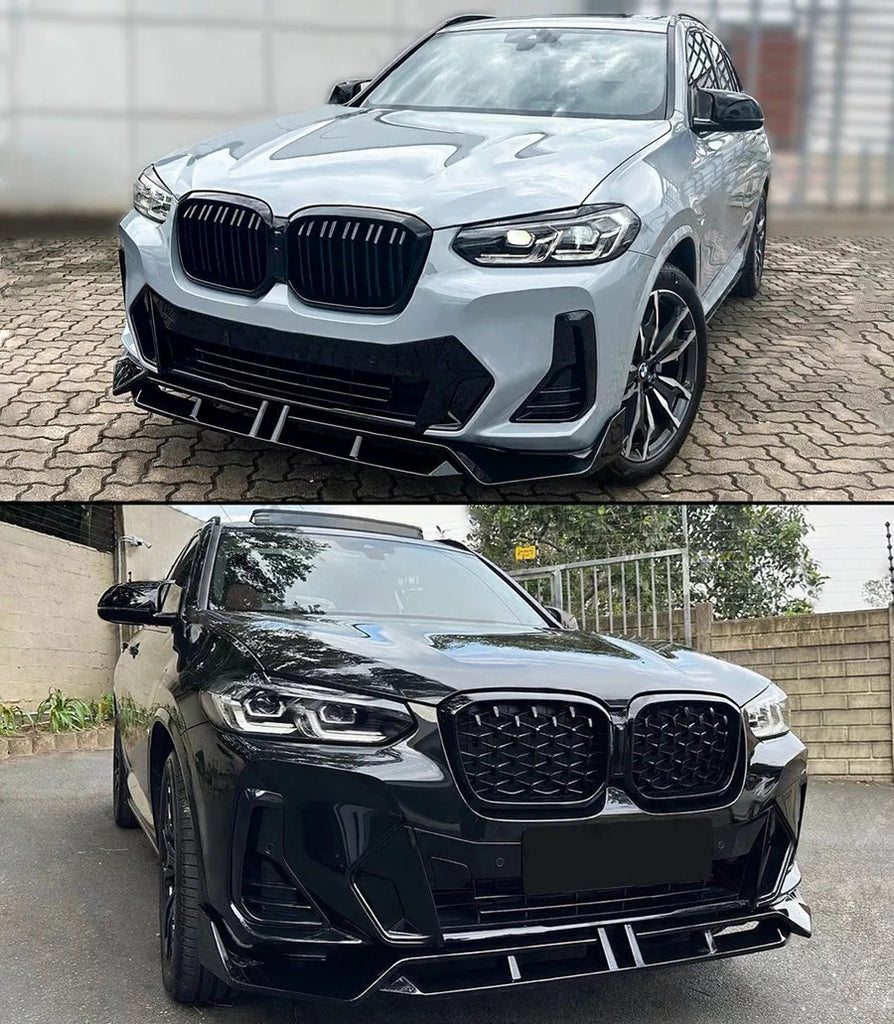 NINTE For 2022-2025 BMW G01 X3 G02 X4 LCI M Sport Front Lip MP Style Gloss Black Front Bumper Lip