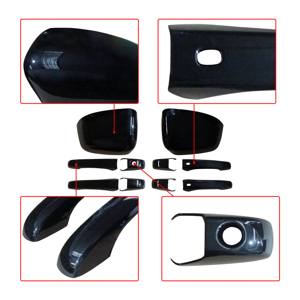 NINTE Mirror Covers & 4 Door handle Covers For Jeep Grand Cherokee 2013-2019 Dodge Durango 2014-2019