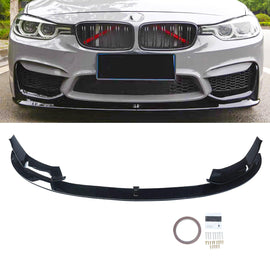 NINTE For 2015 - 2020 BMW F80 M3 F83 F82 M4 Front Lip M Performance 4 Pieces ABS Painted Front Splitter - NINTE