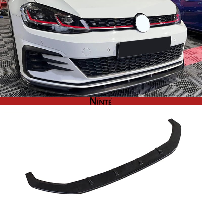 NINTE Front Bumper Lip for 2015 - 2021 Volkswagen Golf MK7.5 GTI R Rline V Style Spoiler Splittber Body Kits Guard Front Chin Splitter 3Pcs Segmented Design - NINTE