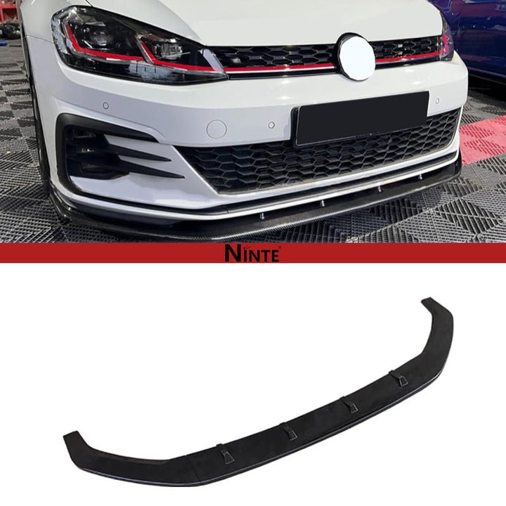NINTE Front Bumper Lip for 2015 - 2021 Volkswagen Golf MK7.5 GTI R Rline V Style Spoiler Splittber Body Kits Guard Front Chin Splitter 3Pcs Segmented Design - NINTE