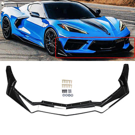 NINTE For 2020 - 2025 Chevrolet Corvette C8 Front Lip Stingray Z51 7PCs ABS Front Bumper Splitter - NINTE