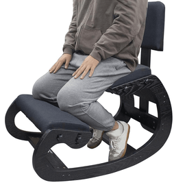 NINTE Ergonomic Kneeling Chair with Back Support, Adjustable Height, Angled Seat, Cushion, Home/Office(Black and Gray) - NINTE