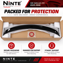 NINTE Rear Trunk Spoiler Wing Fit for Cadillac CT5 2020-2026 Painted Gloss Black One Piece V Blackwing Style Without Logo - NINTE