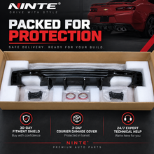 Laden Sie das Bild in den Galerie-Viewer, NINTE Rear Bumper Diffuser Lip Splitter Fit for 2016-2023 Chevrolet Camaro Painted Gloss Black Quad Exhaust Sport Style Without Logo
