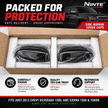 NINTE Side Mirror Cover Caps for 2007-2013 Chevy Silverado 1500, GMC Sierra 1500 & Yukon, Pair - NINTE
