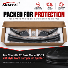 Load image into Gallery viewer, NINTE ZR1-Style Front Bumper Lip Splitter for 2005-2013 Chevrolet Corvette C6 Base – Track-Inspired Aero - NINTE