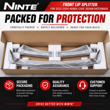 NINTE Front Lip For 2022-2024 Honda Civic Sedan/Hatchback Yofer V3 Style Bumper Spliter Chin - NINTE