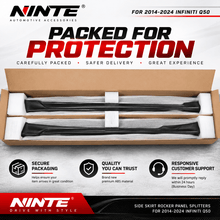 NINTE Side Skirt Rocker Panel Splitters for 2014-2024 Infiniti Q50 – Low, Wide Aero Profile - NINTE