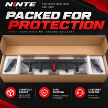 NINTE For Lexus IS300 IS350 2021-2025 JDM Glossy Black Rear Bumper Diffuser W/ Led Light