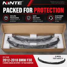 NINTE Front Bumper Lip For 2012-2018 BMW F30 M Sport / M Tech Front Lip 2 PCS Painted Sport Front Spoiler Lower Diffuser - NINTE