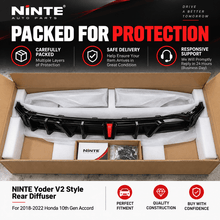 NINTE Yoder V2 Style Rear Diffuser For 2018-2022 Honda 10th Gen Accord - NINTE