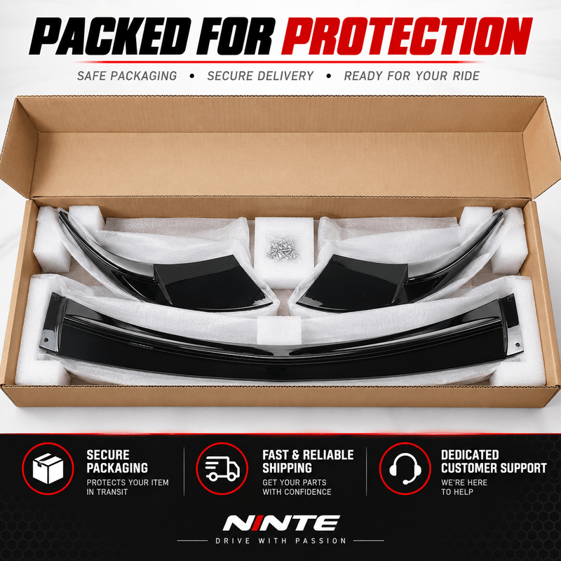 NINTE ZR1-Style Front Bumper Lip Splitter for 2005-2013 Chevrolet Corvette C6 Base – Track-Inspired Aero - NINTE