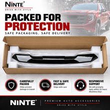 NINTE Front Upper Grille Hood Bulge Cover Molding Trim fit for 2022-2026 GMC Sierra 1500 Painted Gloss Black One Piece Overlay Sport Style Without Logo - NINTE