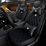 NINTE Leather Seat Covers Diamond Rivets Style Premium Cushion Protector