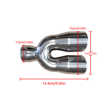 Load image into Gallery viewer, NINTE 2.5&quot; to 3&quot; Dual Exhaust Tip 2 1/2 Inch Inlet 3 Inch Outlet 9.5&quot; Length Weld On Exhaust Tailpipe Tips 304 Polished Stainless Steel 1.2mm Thickness Double Wall Slant Rolled Edge