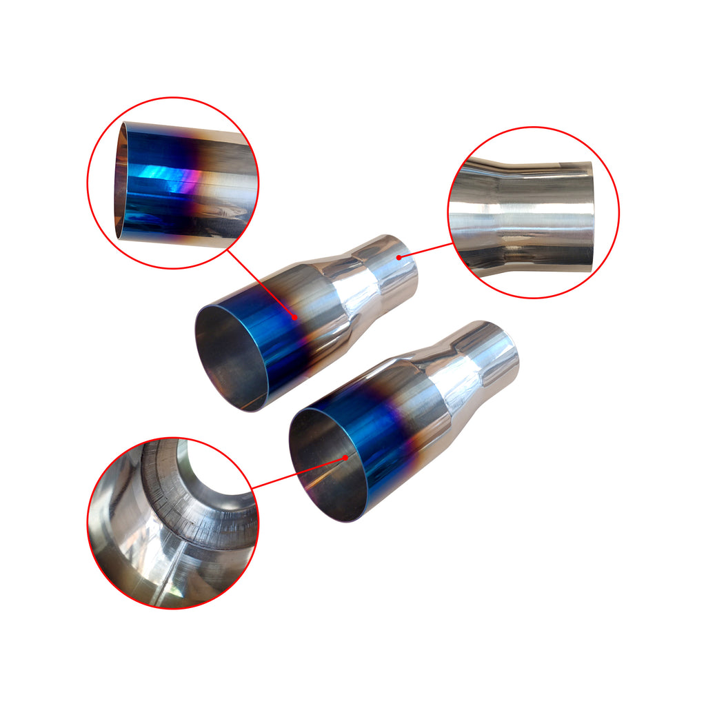 NINTE Pack of 2 Blue Burnt Exhaust Tip 2.5" Inlet 3.5" Outlet 7.75 long 304 Stainless Steel 2.5" to 3.5" Exhaust Tail Pipe Tips Weld On Single Slant Cut