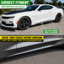 Load image into Gallery viewer, NINTE Side Rocker Panel Extension Kit Fit for Chevrolet Camaro RS SS LT LS 2016-2023 Black ZL1 Style 2-Piece Left and Right Set