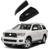 NINTE Mirror Caps for Toyota Tundra Sequoia 2007-2018 Gloss Black Non-Towing Top Half Mirror Covers