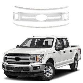 NINTE for 2018 - 2020 Ford F - 150 XL Chrome Grille Covers Front Grill Overlay Cover Trim 3pcs（NOT the Replacement） - NINTE