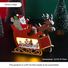 Laden Sie das Bild in den Galerie-Viewer, NINTE Christmas DIY Wooden Decorative Figurine with LED Light