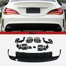 Load image into Gallery viewer, NINTE Rear Bumper Diffuser Exhaust Tailpipes For 2013-2019 Benz W117 CLA200 CLA250