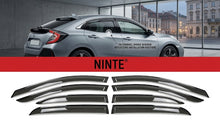 Charger l'image dans la galerie, NINTE In-Channel Window Visor Rain Guard Deflector Fit For Honda Civic Hatchback 2016-2021 UK Euro Spec Smoked Black Trim