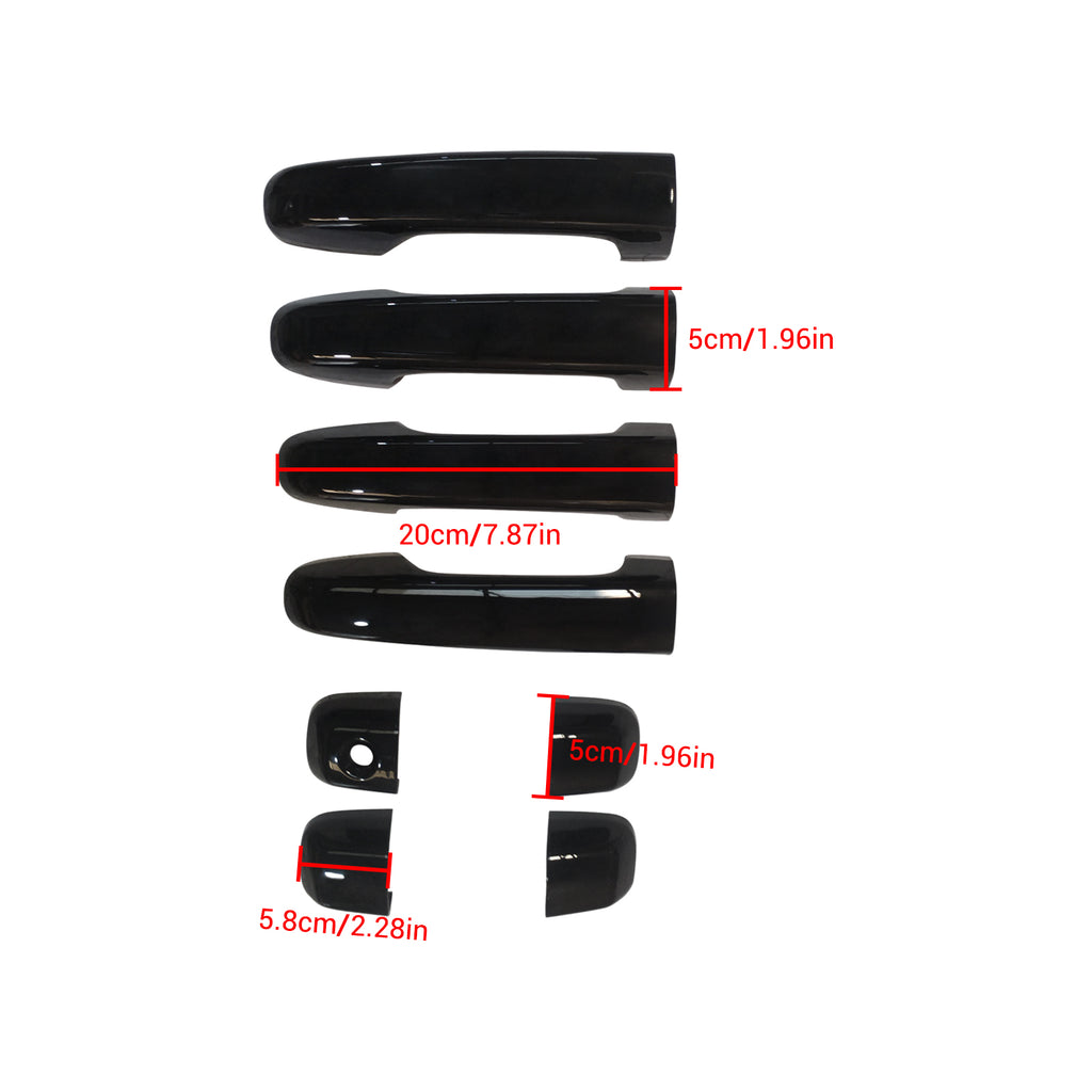 NINTE  For 2010-2024 Toyota 4 Runner Door Handle Cover Gloss Black without Passenger Key Hole