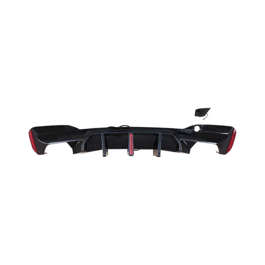 NINTE For BMW 2017-2023 M5 CS Rear Diffuser W/LED G30 G31 G38 530i 540i 550i  Gloss Black