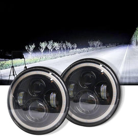 NINTE LED Headlight for 97-17 Jeep Wrangler JK TJ LJ Land Rover - NINTE