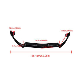 NINTE Front Lip For 2015 - 2018 Mercedes Benz C - Class W205 Sport Carbon Fiber Look - NINTE