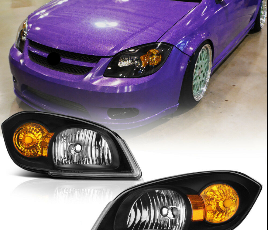 For 05-10 Chevrolet Cobalt Pontiac G5 Infinity Black OE STYLE Headlight Lamp L+R - NINTE