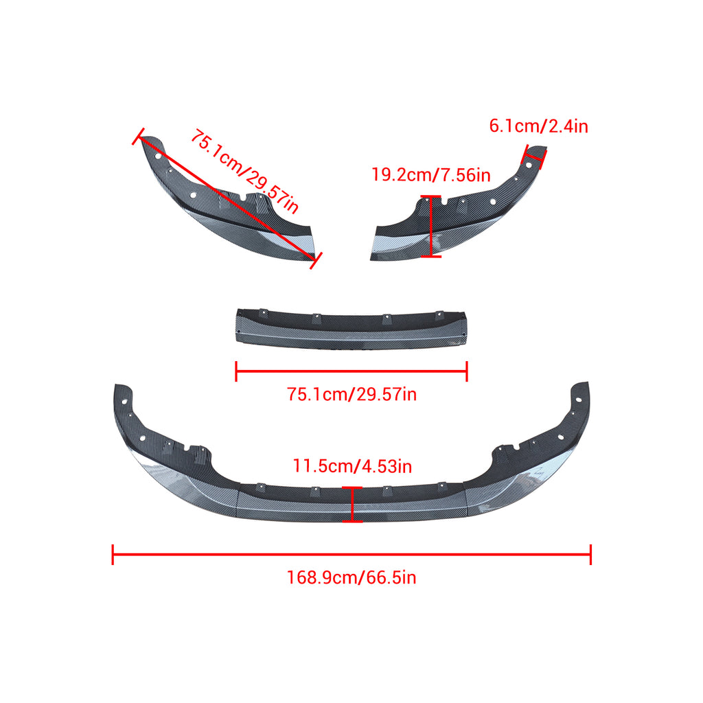 NINTE For 2021-2024 BMW 4 Series 430i G22 G23 M Sport Front Bumper Lip Coupe 2DR M Performance Style Splitter