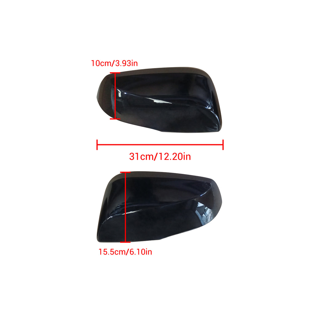 NINTE For 2016-2023 TOYOTA TACOMA Mirror Covers Overlays Without Turn Signal Cut Gloss Black