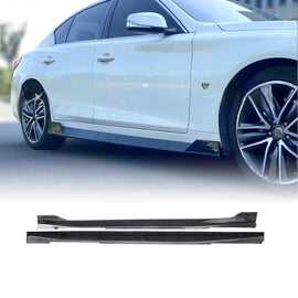 NINTE For 2014 - 2024 Infiniti Q50 JDM Style 4 PCS Side Skirts Rocker Panel Extension Lips - NINTE