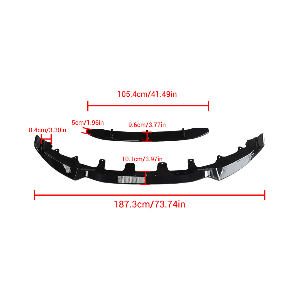 NINTE Front Lip For 2014-2018 BMW F15 X5 M-Sport 4pc ABS Front Lip Splitters