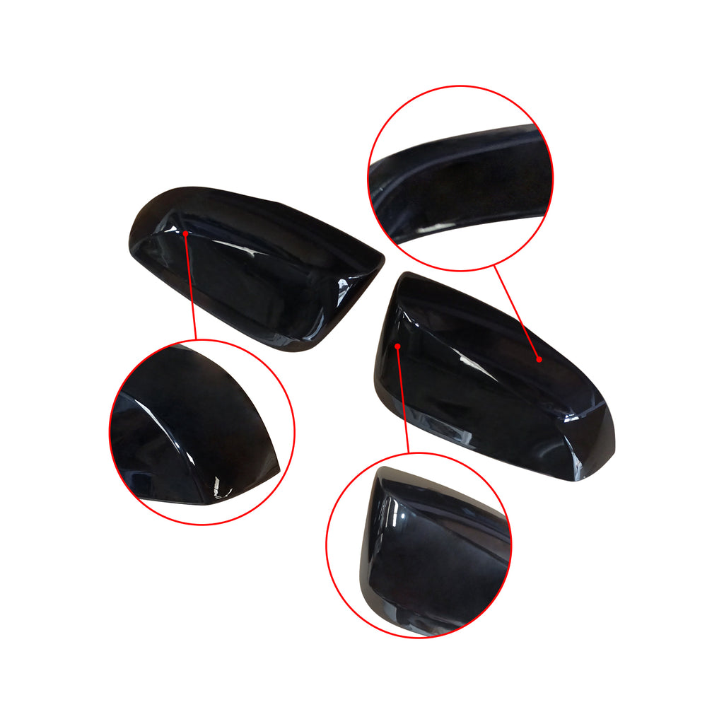 NINTE For 2016-2023 TOYOTA TACOMA Mirror Covers Overlays Without Turn Signal Cut Gloss Black