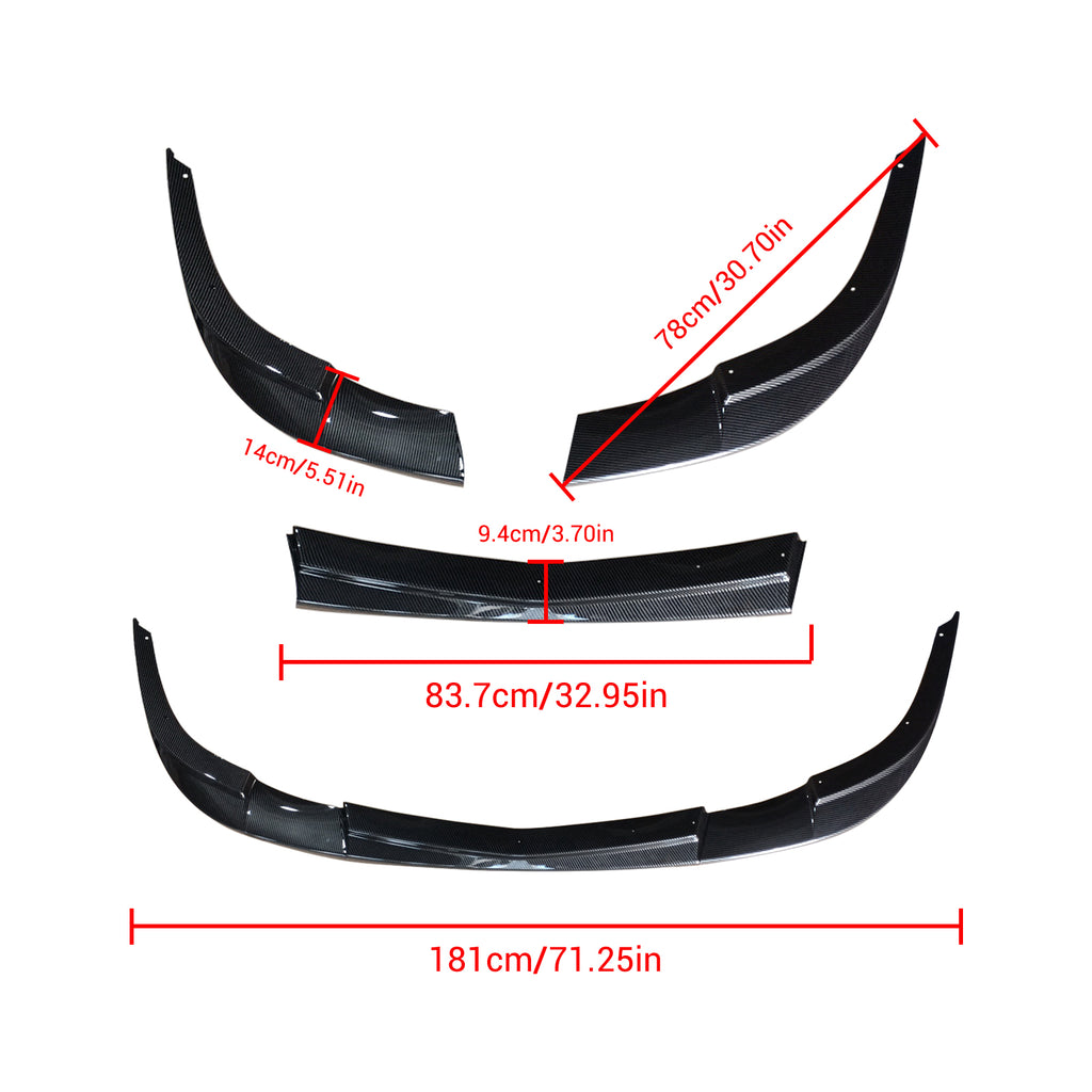 NINTE For 2005-2013 Corvette C6 Base Front Lip Splitter ZR1 Style Carbon Fiber Look