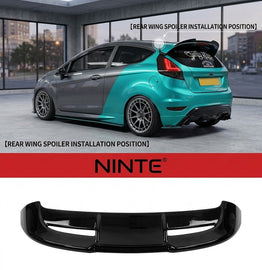 NINTE Rear Roof Spoiler Wing Fit For Ford Fiesta MK7 MK7.5 2008-2017 Painted Gloss Black One Piece Sport Style Without Logo