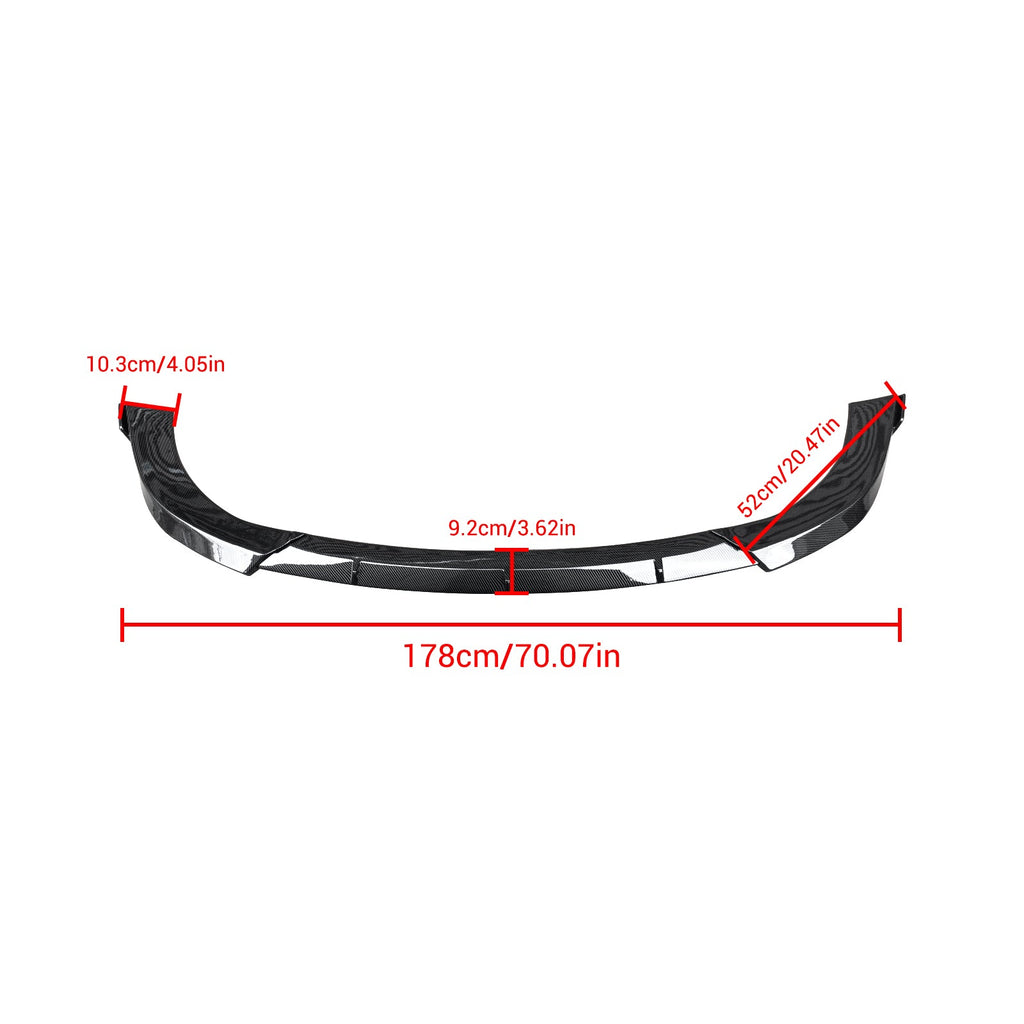 NINTE For 2014-2021 Jeep Grand Cherokee Front Lip ABS 3 Pieces Add-on Gloss Black