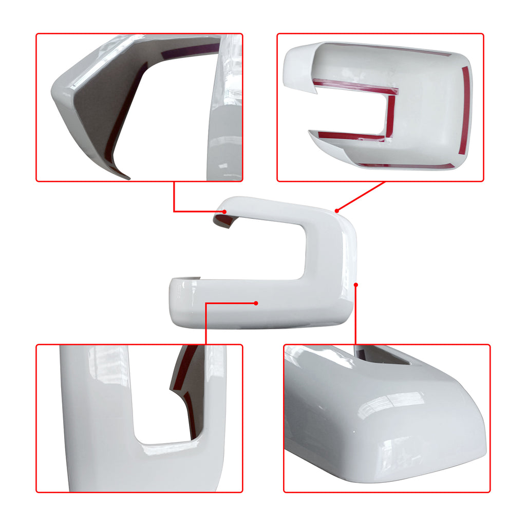 NINTE Mirror Covers For 2021-2024 Ford F-150 without Turn Signal Hole WHITE