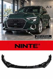 NINTE Front Lip For 2020-2024 Audi A3 8Y  Front Bumper Splitter